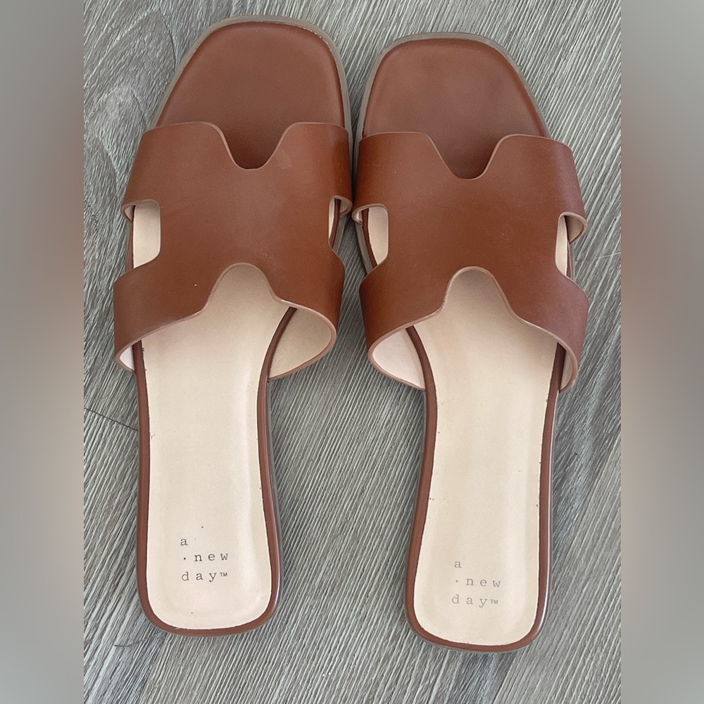 a new day Brown Cutout Slide Mules